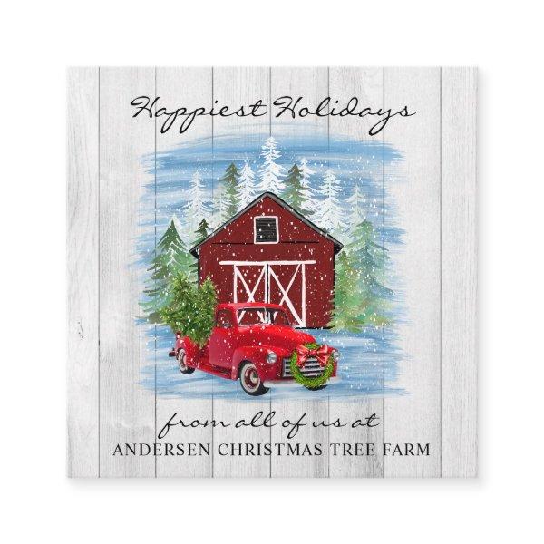 Happy Holidays Rustic Country Holiday Farm  Square
