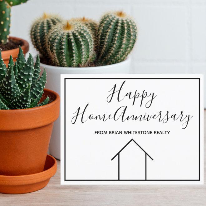 Happy Home Anniversary Modern Real Estate Company Card