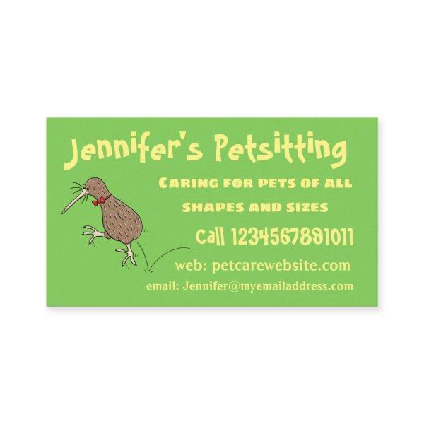 Happy jumping kiwi with bow tie cartoon design