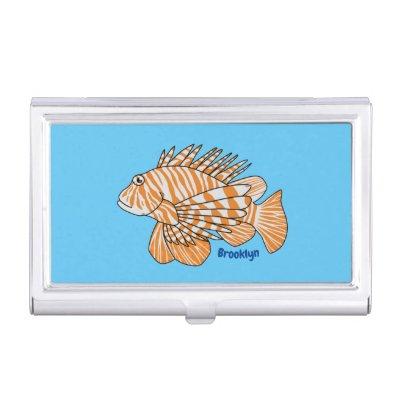 Happy lionfish cartoon illustration  case