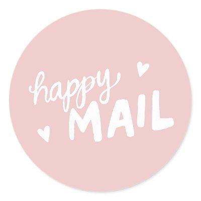 Happy Mail envelope postage and packaging sticker