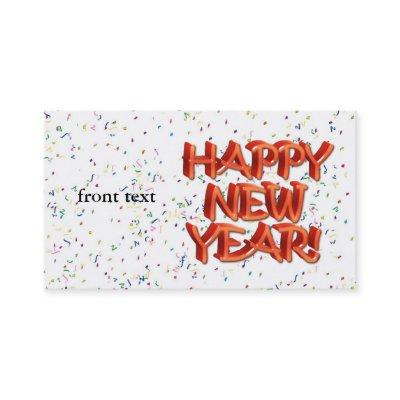 Happy New Year Glassy Red Text