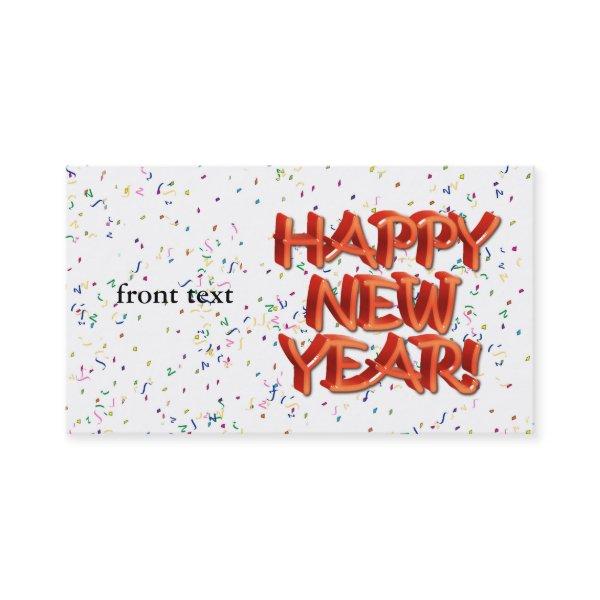 Happy New Year Glassy Red Text
