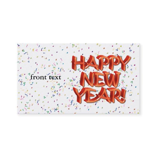 Happy New Year Glassy Red Text