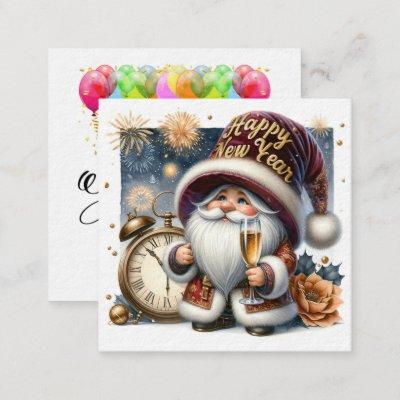 Happy New Year Gnome Series  Enclosure Card