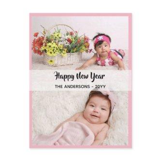 Happy New Year - PHOTO COLLAGE - Personalized 15 Holiday Postcard