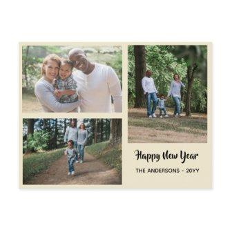 Happy New Year - PHOTO COLLAGE - Personalized Holiday Postcard