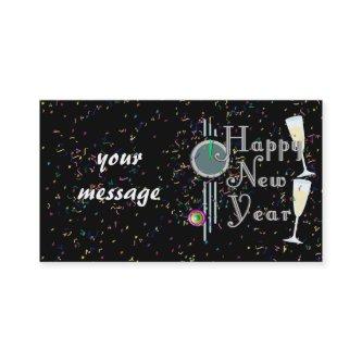 Happy New Year With Champagne & Confetti