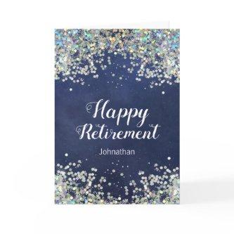 Happy Retirement Faux Glitter Confetti Card