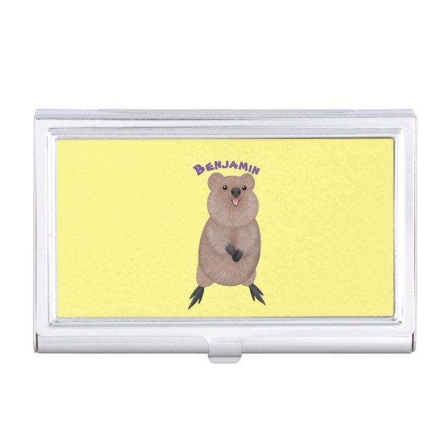 Happy smiling cute quokka cartoon design case
