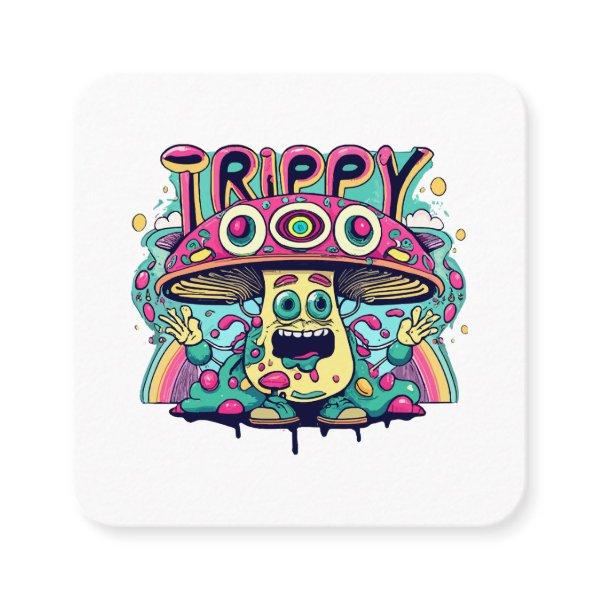 Happy Trippy Mushroom Square