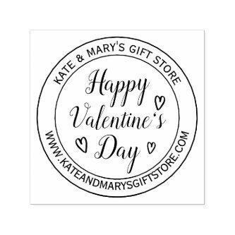 Happy Valentine's Day Business Name Website Self-inking Stamp