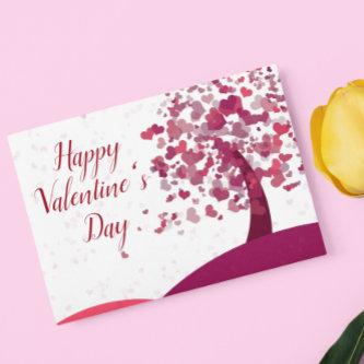 Happy Valentine's Day Heart Tree Postcard