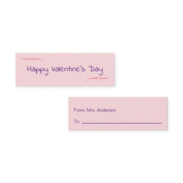 Happy Valentine's Day Pink Purple Red from Teacher Calling Card