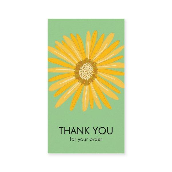Happy Yellow Daisy Order Thank You Social Icons