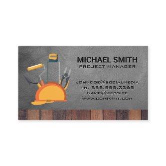 Hard Hat | Tools | Wood Leather Background