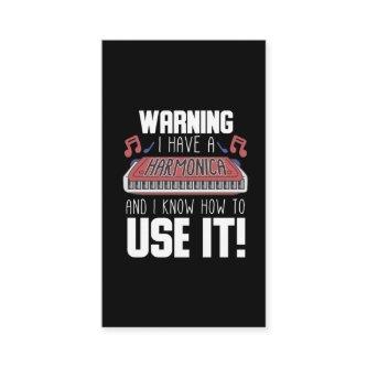 Harmonica Player Warning Blues Music French Harp