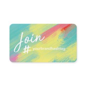 Hashtag Social Media Artistic Aqua Brush Stroke