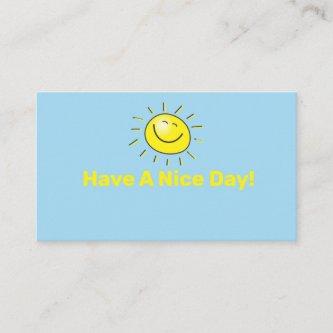 Have A Nice Day Quote Simple Happy Sun Face