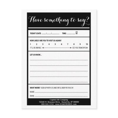 have something to say comment card