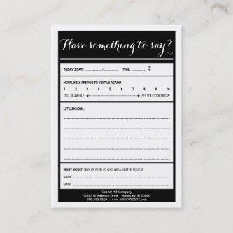 have something to say logo comment card