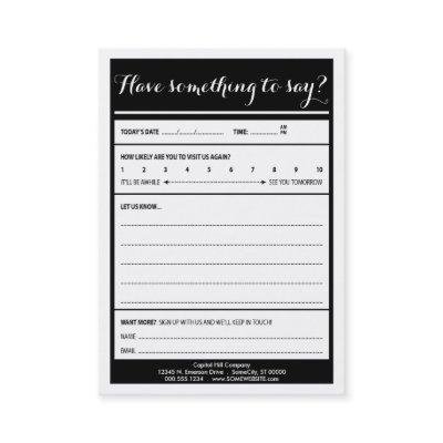 have something to say logo comment card