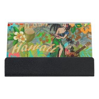Hawaii Flower Hula Vintage Floral Graphic Desk  Holder