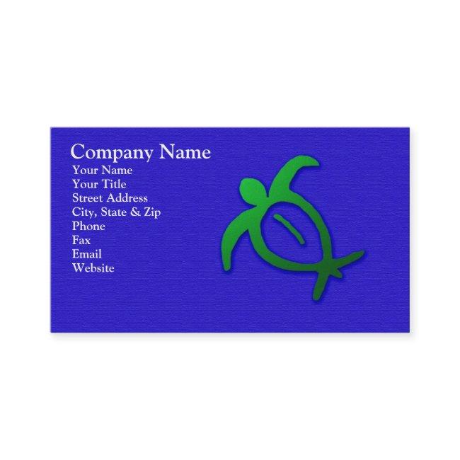 Hawaiian Honu Petroglyph on Blue