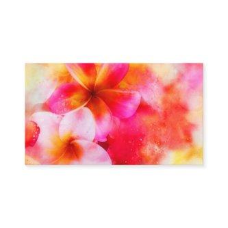 Hawaiian Plumeria in Neon Pink, Yellow, and White