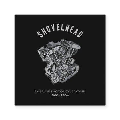 HD Motorcycle Vtwin Shovelhead Engine Drawing Bike Square