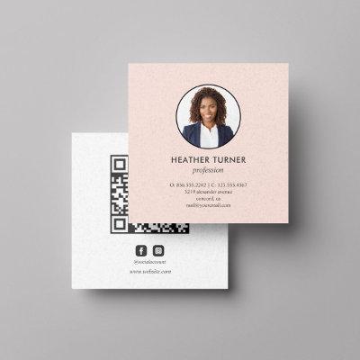 Headshot Photo QR CODE or Logo Professional  Pink Square