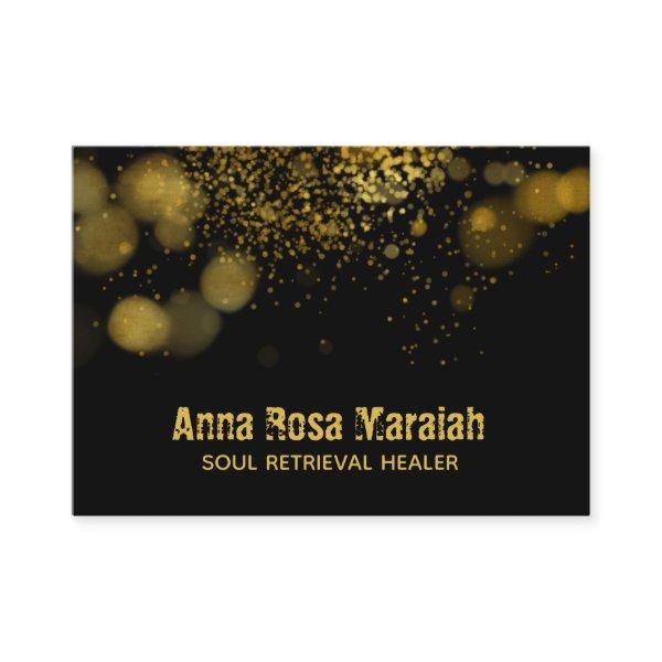 *~* Healer Therapist Gold Glitter Bubbles on Black