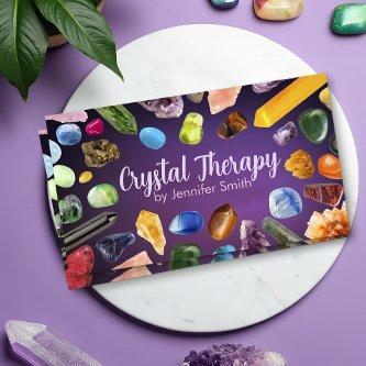 Healing Crystals and Gemstones on Purple