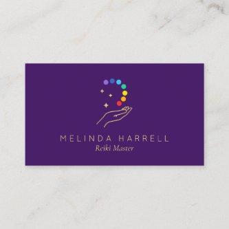 Healing Hand Logo Reiki, Massage Bright Purple