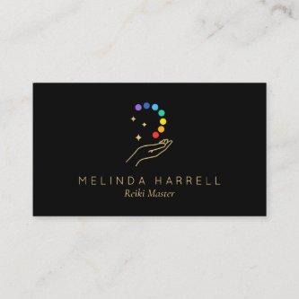 Healing Hand Logo Reiki, Massage, Wellness Black
