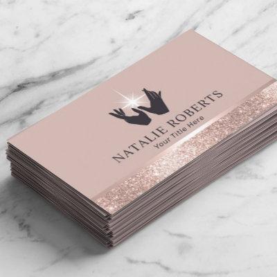 Healing Hands Massage Therapy Rose Gold Border