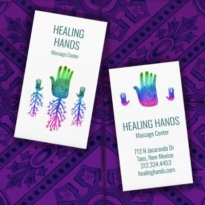 Healing Hands Rainbow Colorful Watercolor