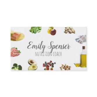 Healthy Food Nutrition Coach Simple White Card