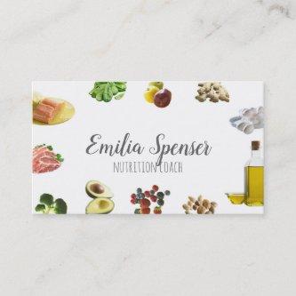 Healthy Food Nutrition Coach Simple White Card