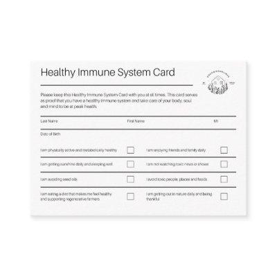 Healthy Immune System Card | Pack of 100