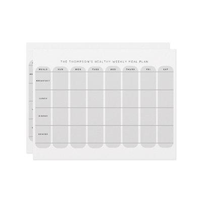 Healthy Weekly Meal Plan Template Double Sided Letterhead