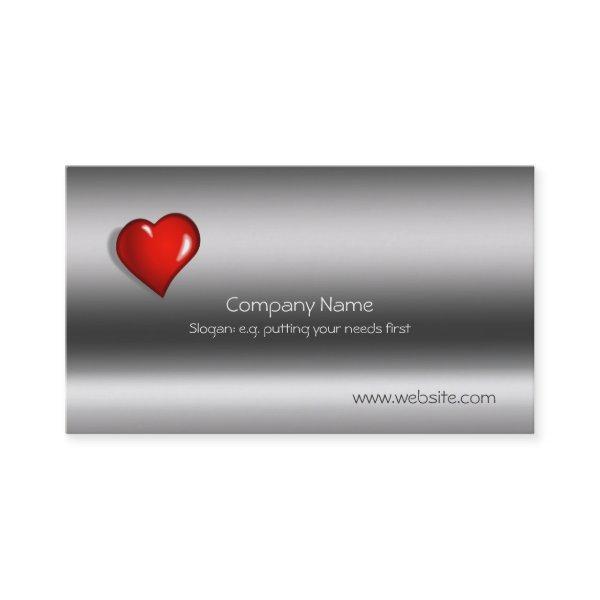 Heart logo on metallic-look template