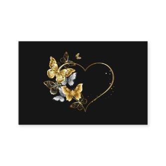 Heart with Golden Butterflies