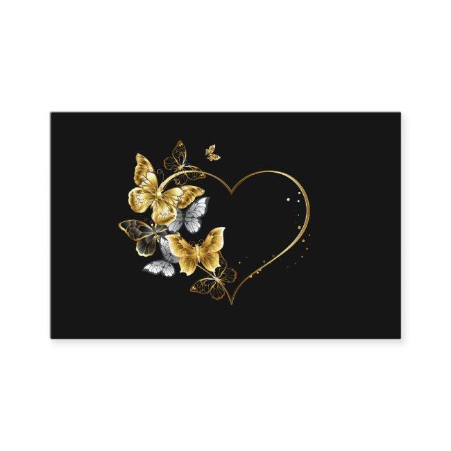 Heart with Golden Butterflies