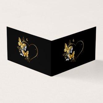 Heart with Golden Butterflies