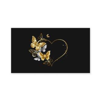 Heart with Golden Butterflies