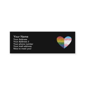 Heart with rainbow transgender flag pride month mini