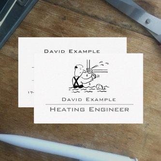 Heating Engineer with Illustration