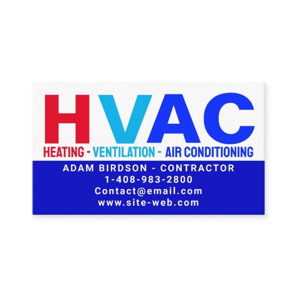 Heating & Ventilation & Air Conditioning - HVAC Calling Card