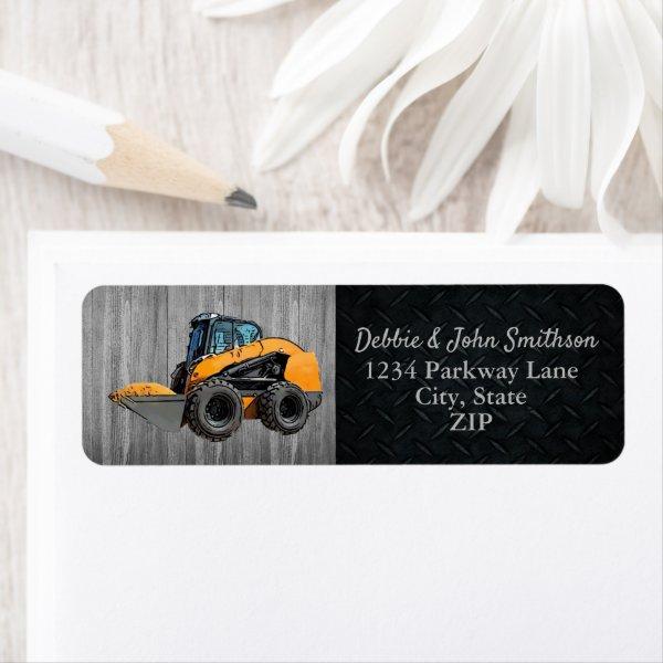 Heavy Equipment Business Skid Steer Return Address Label